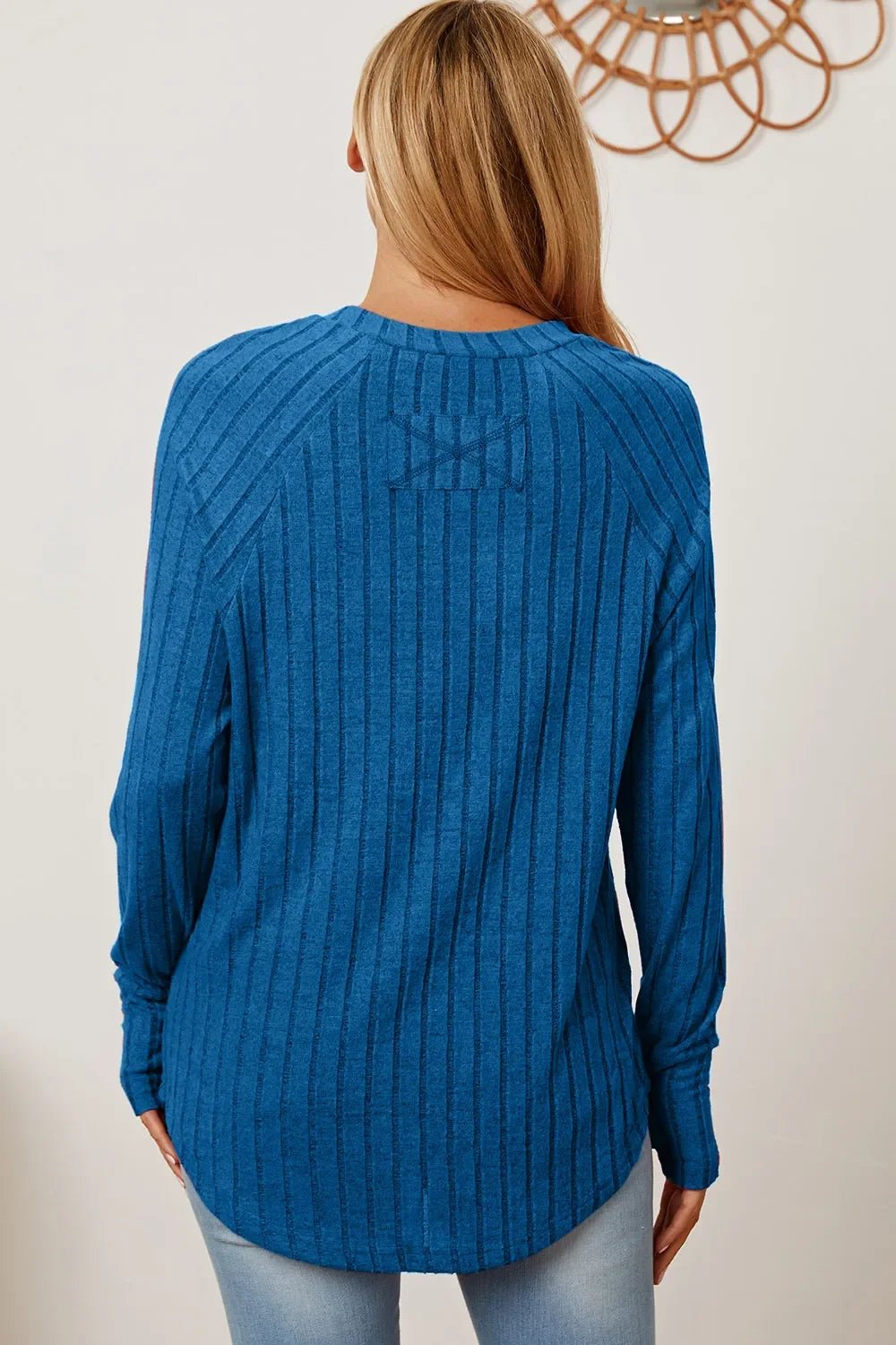 Basic Bae Full Size Ribbed Thumbhole Sleeve T-Shirt - The Coin Has A Say