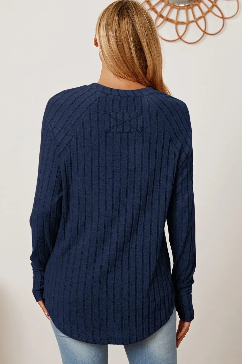 Basic Bae Full Size Ribbed Thumbhole Sleeve T-Shirt - The Coin Has A Say