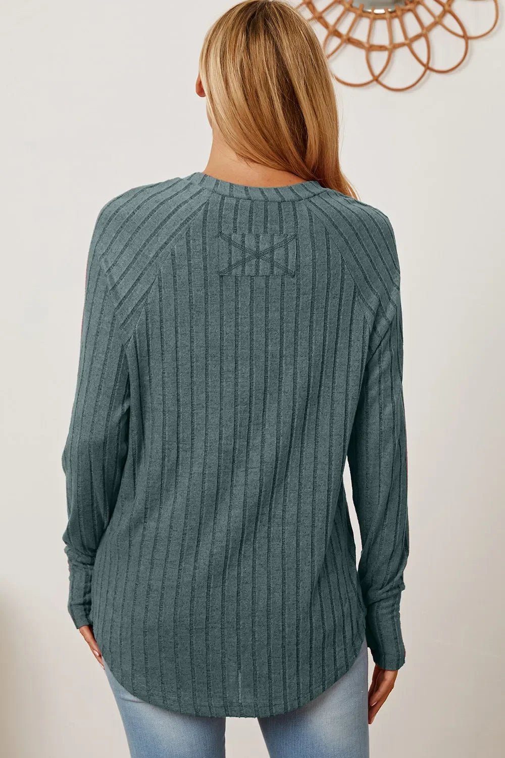 Basic Bae Full Size Ribbed Thumbhole Sleeve T-Shirt - The Coin Has A Say