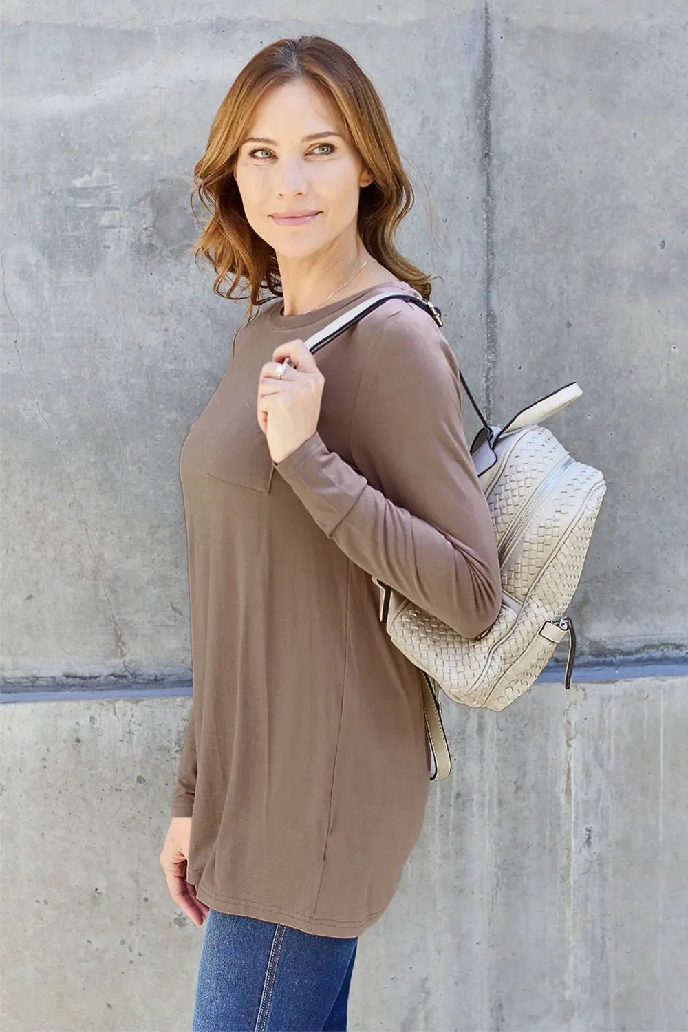 Basic Bae Full Size Round Neck Long Sleeve Top - The Coin Has A Say