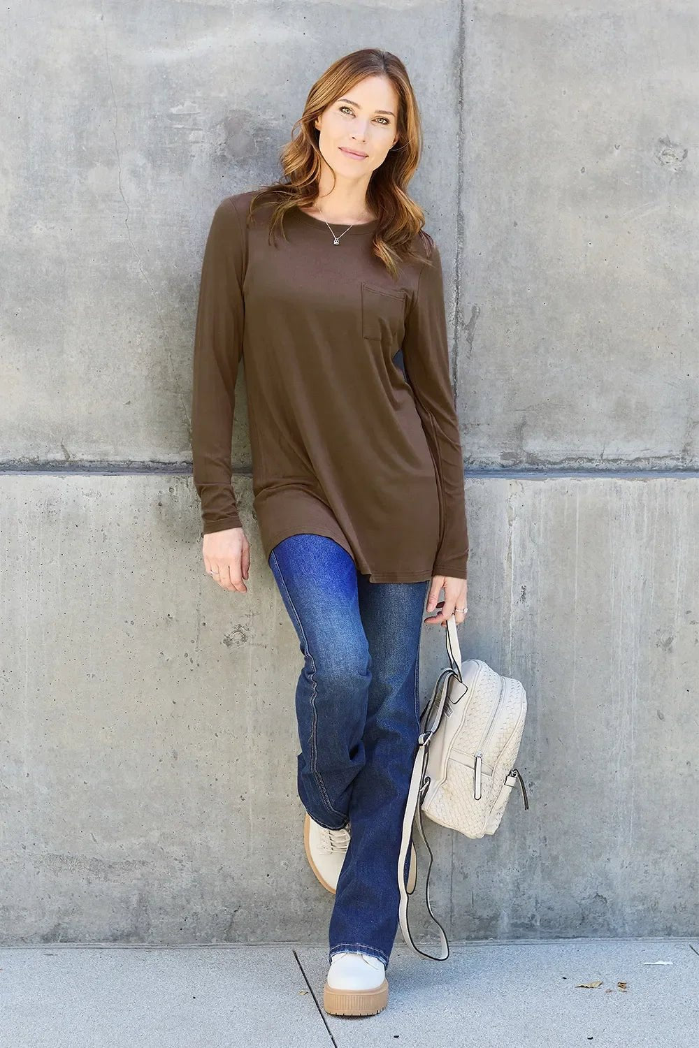 Basic Bae Full Size Round Neck Long Sleeve Top - The Coin Has A Say