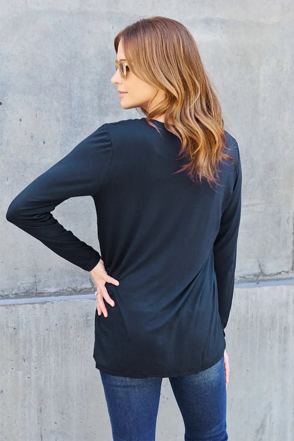 Basic Bae Full Size Round Neck Long Sleeve Top - The Coin Has A Say