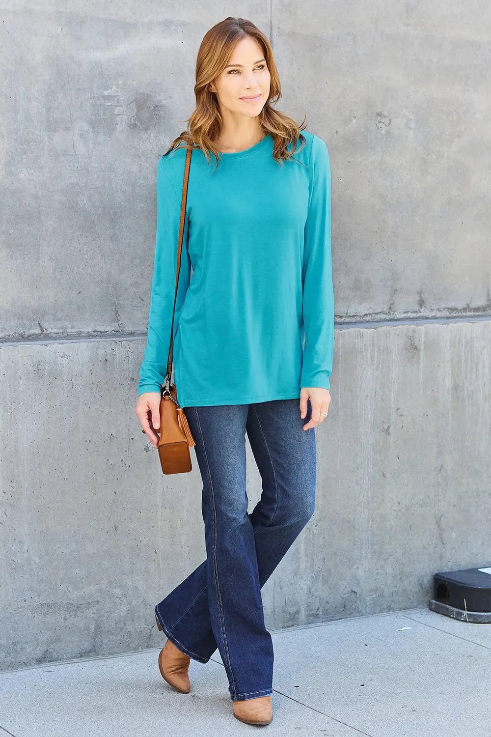 Basic Bae Full Size Round Neck Long Sleeve Top - The Coin Has A Say