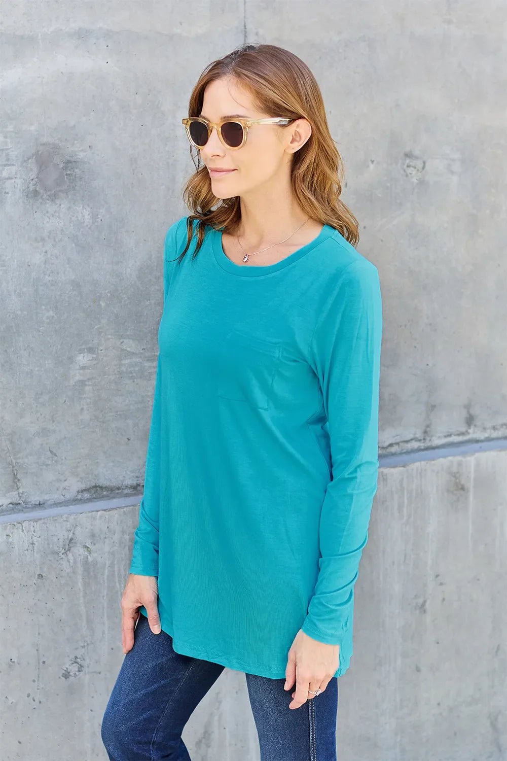 Basic Bae Full Size Round Neck Long Sleeve Top - The Coin Has A Say