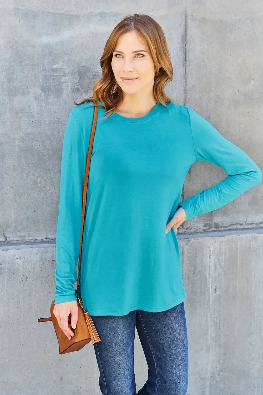 Basic Bae Full Size Round Neck Long Sleeve Top - The Coin Has A Say