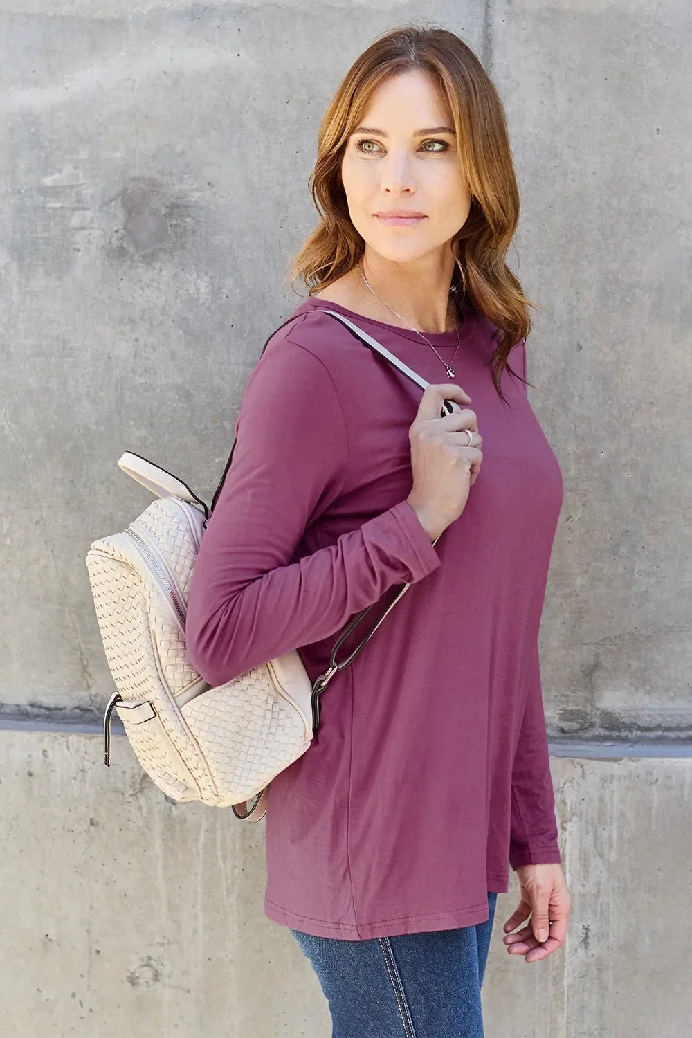 Basic Bae Full Size Round Neck Long Sleeve Top - The Coin Has A Say