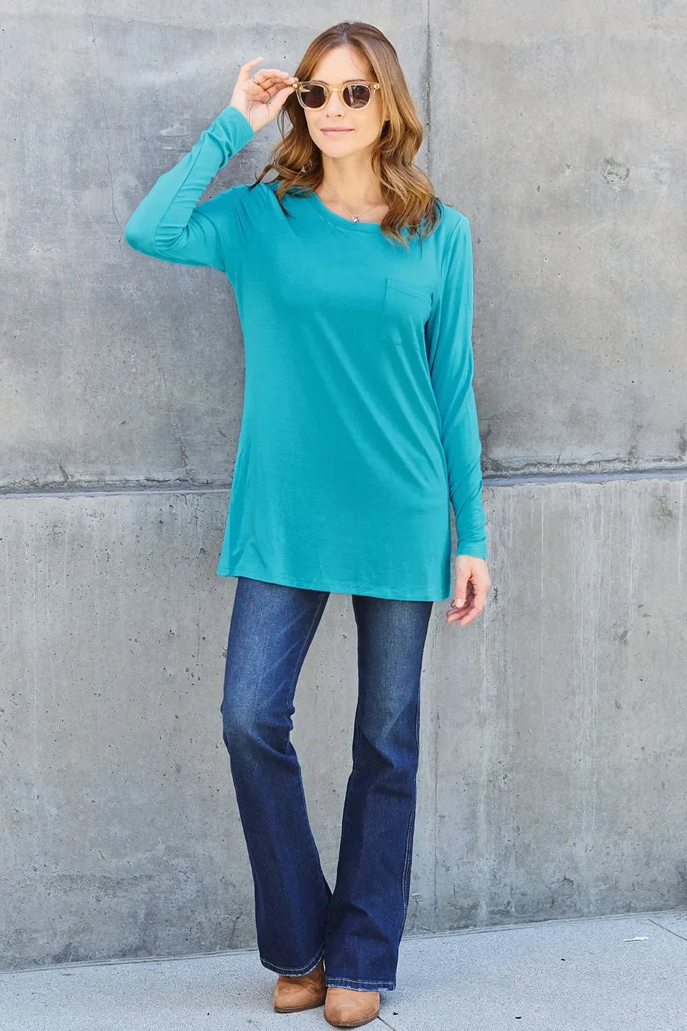 Basic Bae Full Size Round Neck Long Sleeve Top - The Coin Has A Say