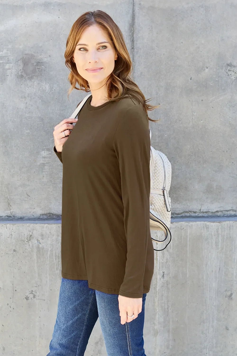 Basic Bae Full Size Round Neck Long Sleeve Top - The Coin Has A Say