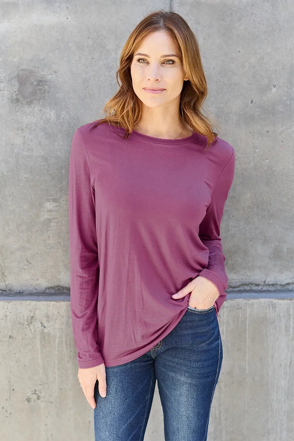 Basic Bae Full Size Round Neck Long Sleeve Top - The Coin Has A Say