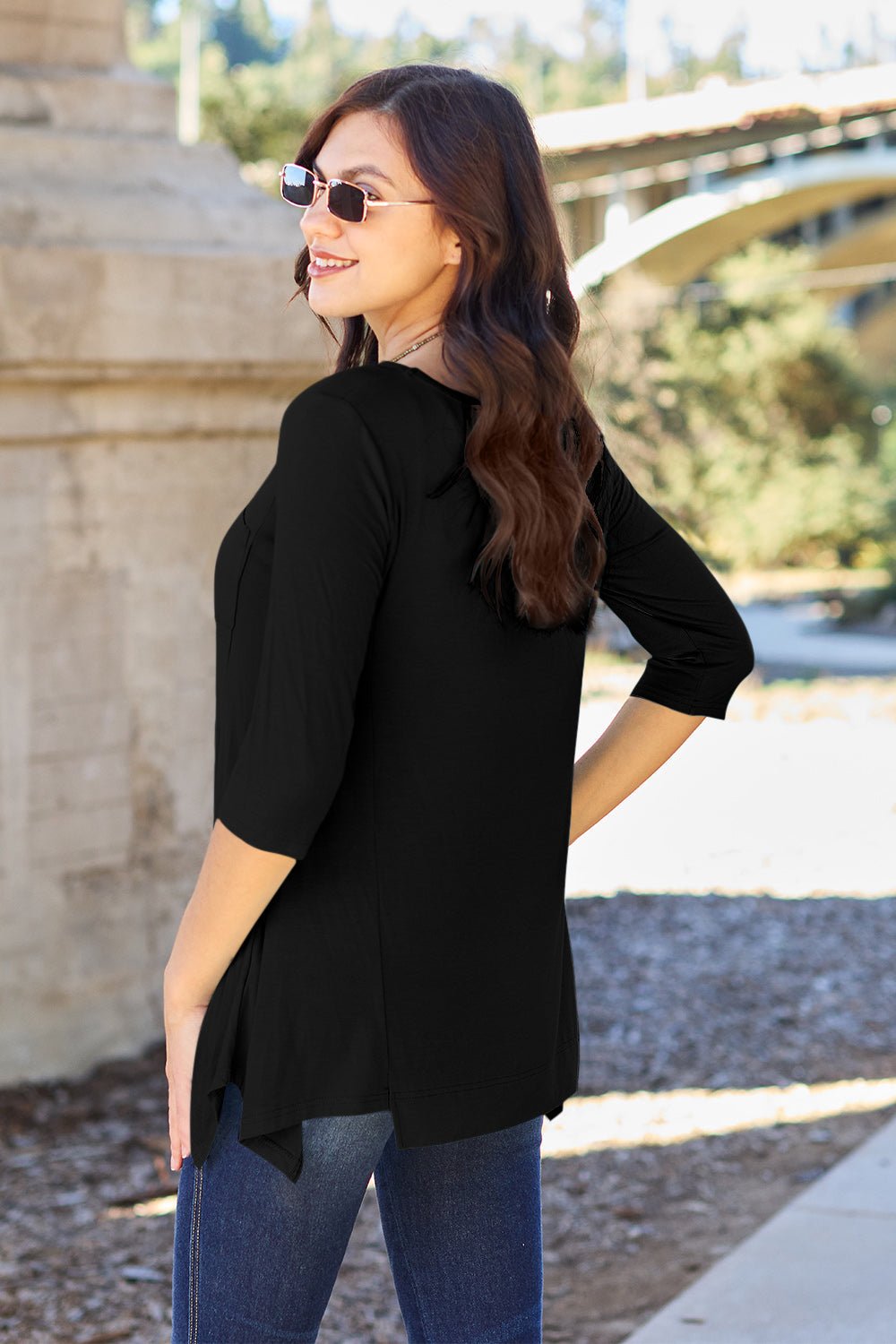 Basic Bae Full Size Round Neck Pocketed T-Shirt - The Coin Has A Say