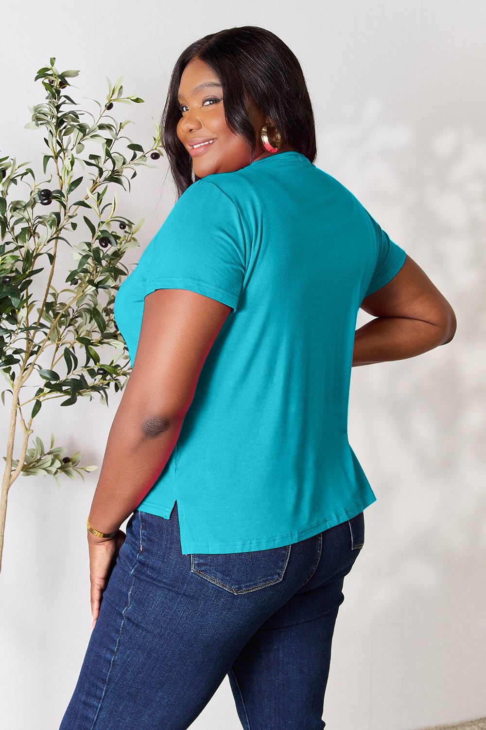 Basic Bae Full Size Round Neck Short Sleeve T-Shirt - The Coin Has A Say