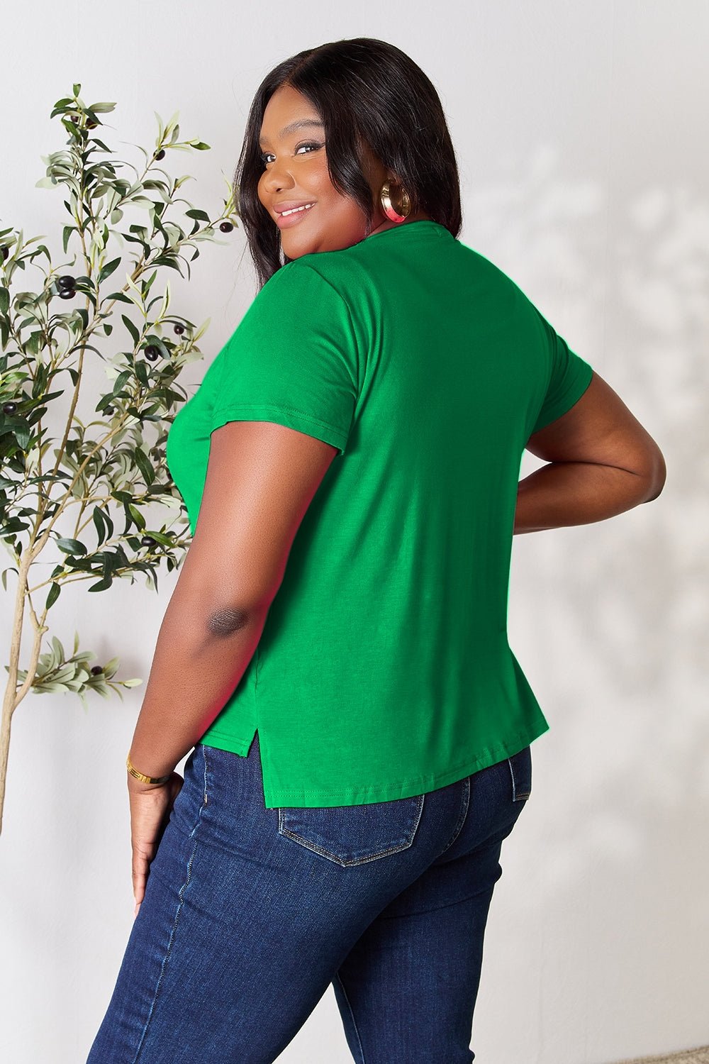 Basic Bae Full Size Round Neck Short Sleeve T-Shirt - The Coin Has A Say
