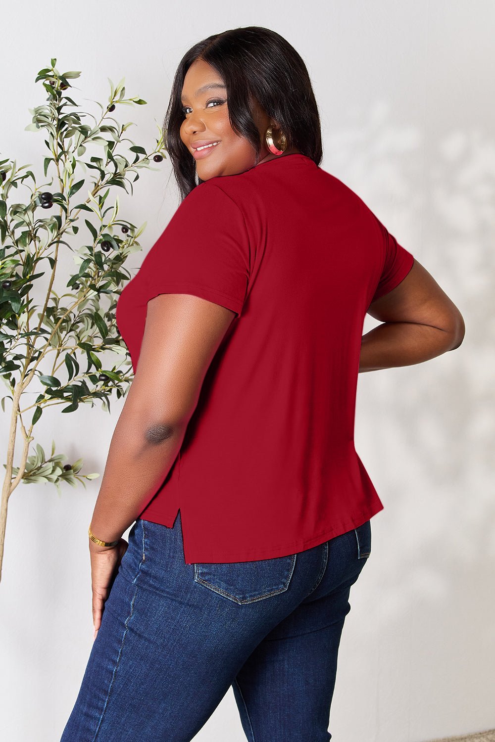 Basic Bae Full Size Round Neck Short Sleeve T-Shirt - The Coin Has A Say