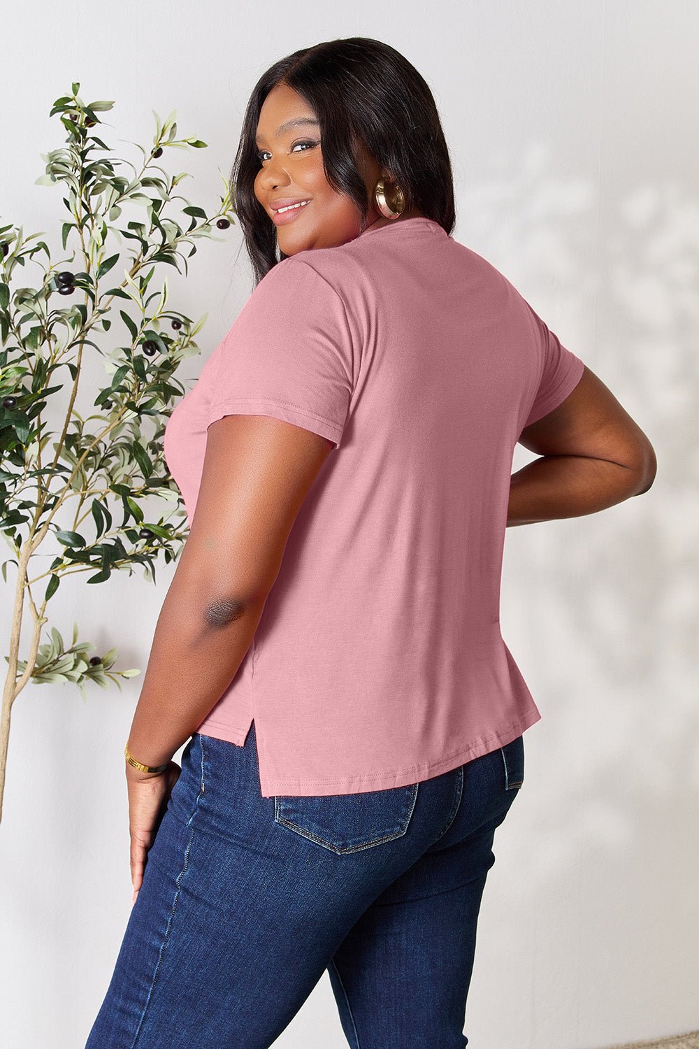 Basic Bae Full Size Round Neck Short Sleeve T-Shirt - The Coin Has A Say