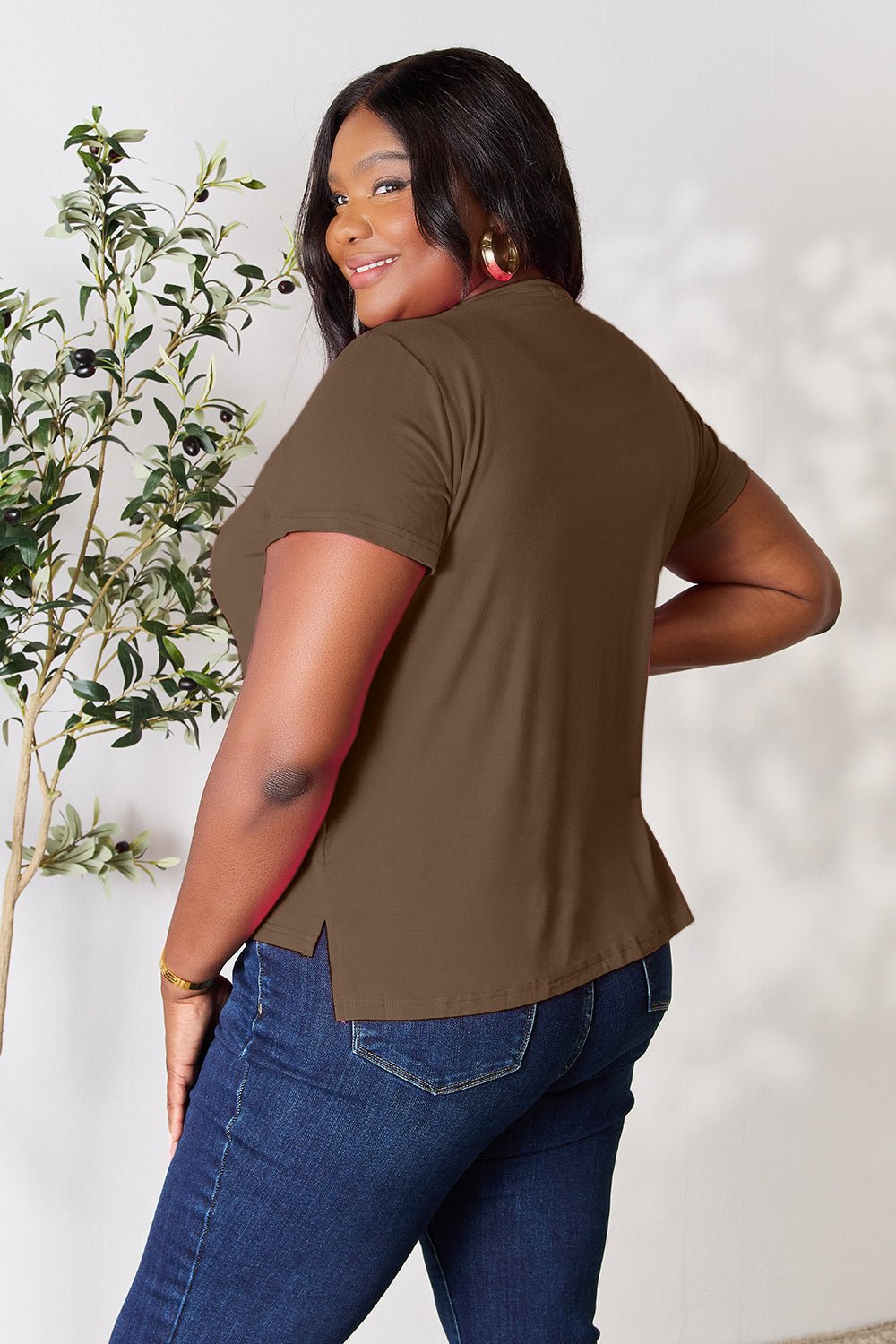 Basic Bae Full Size Round Neck Short Sleeve T-Shirt - The Coin Has A Say