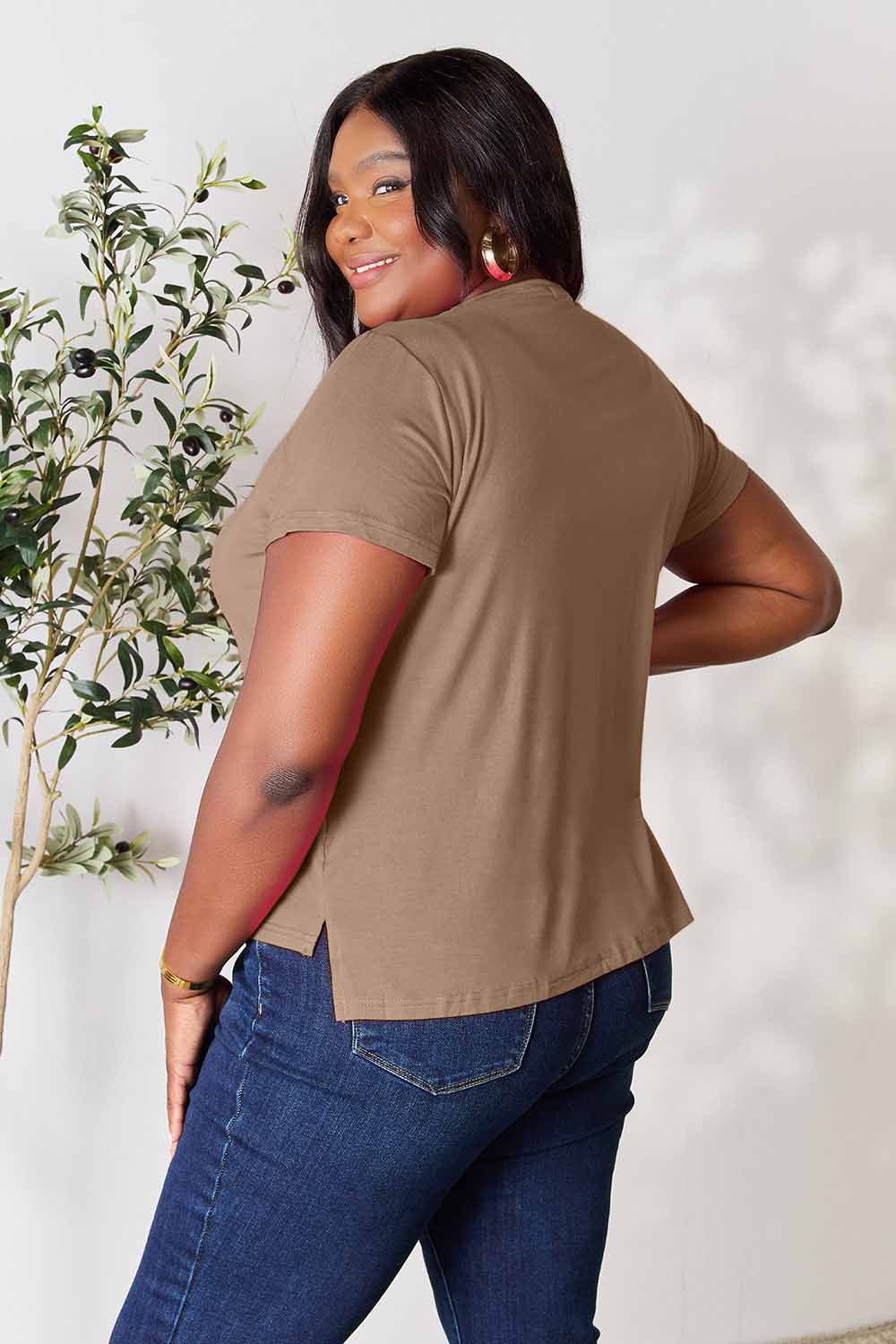 Basic Bae Full Size Round Neck Short Sleeve T-Shirt - The Coin Has A Say