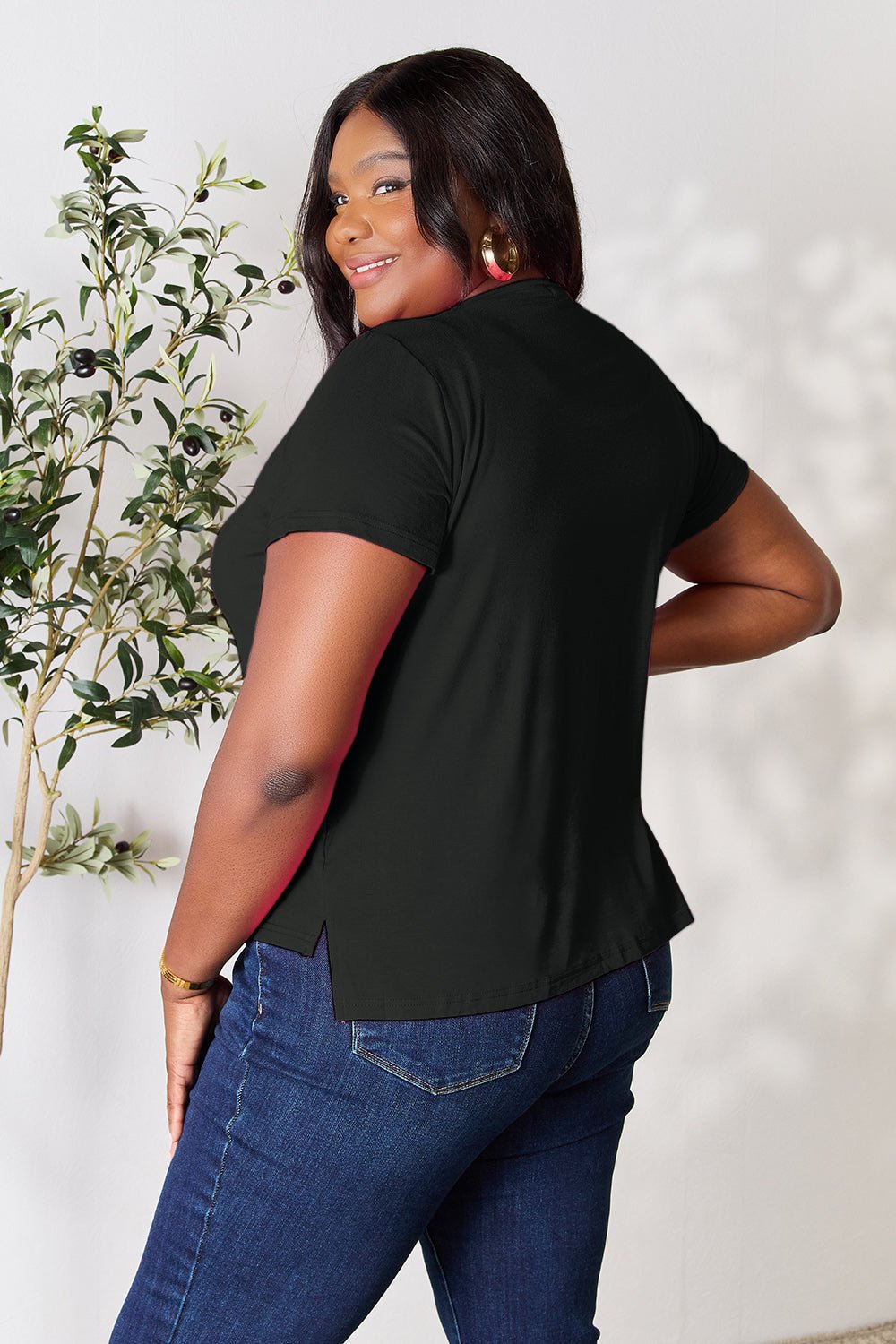 Basic Bae Full Size Round Neck Short Sleeve T-Shirt - The Coin Has A Say