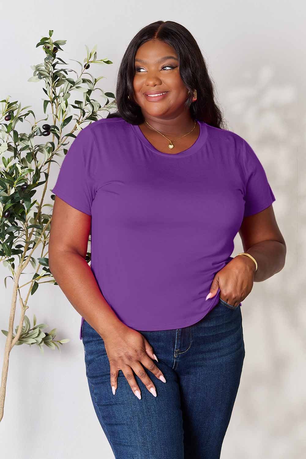 Basic Bae Full Size Round Neck Short Sleeve T-Shirt - The Coin Has A Say