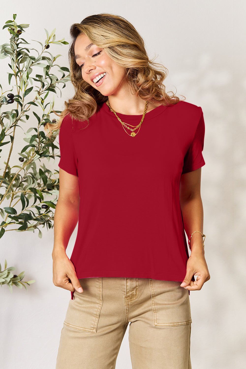 Basic Bae Full Size Round Neck Short Sleeve T-Shirt - The Coin Has A Say