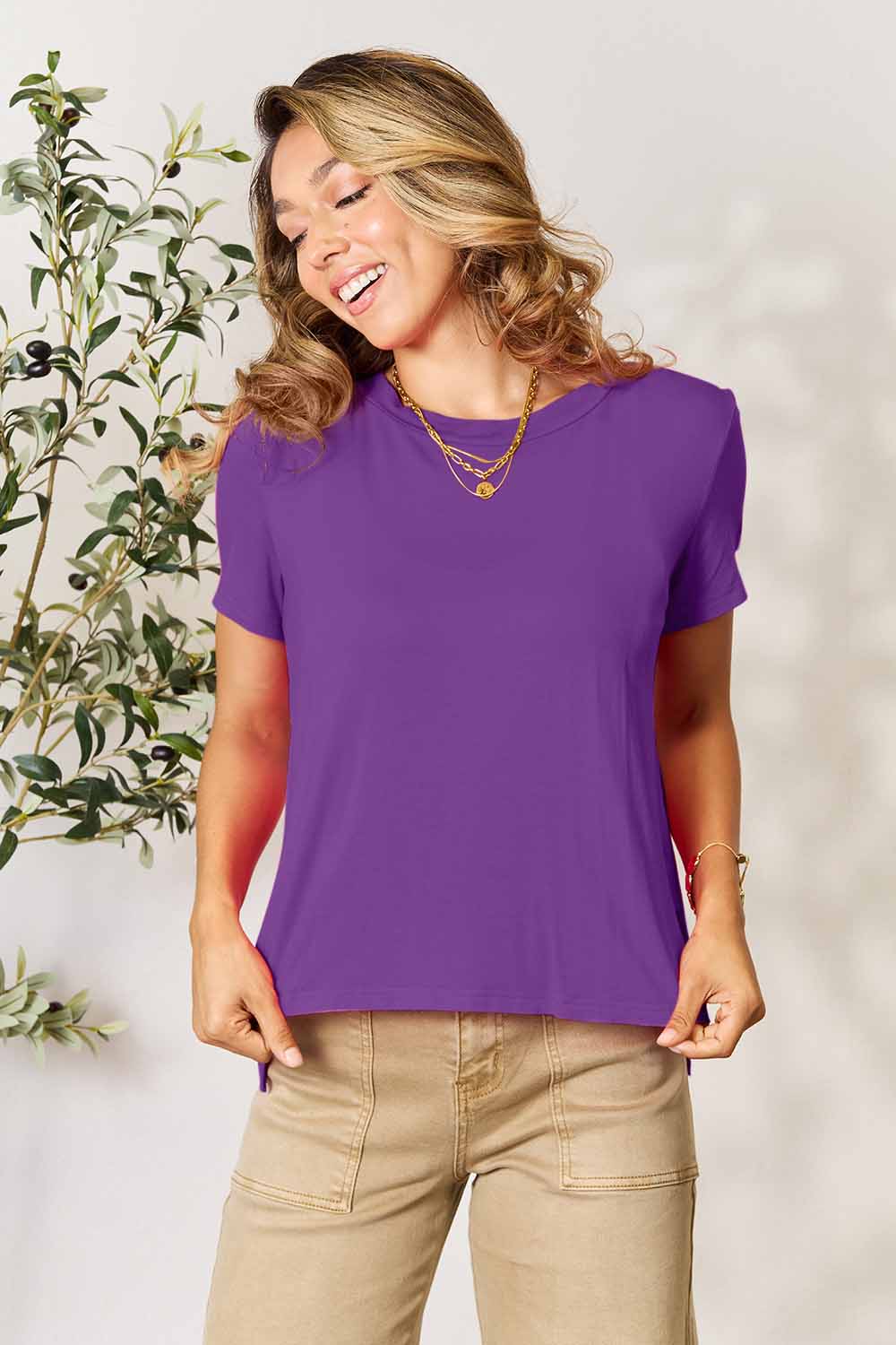 Basic Bae Full Size Round Neck Short Sleeve T-Shirt - The Coin Has A Say