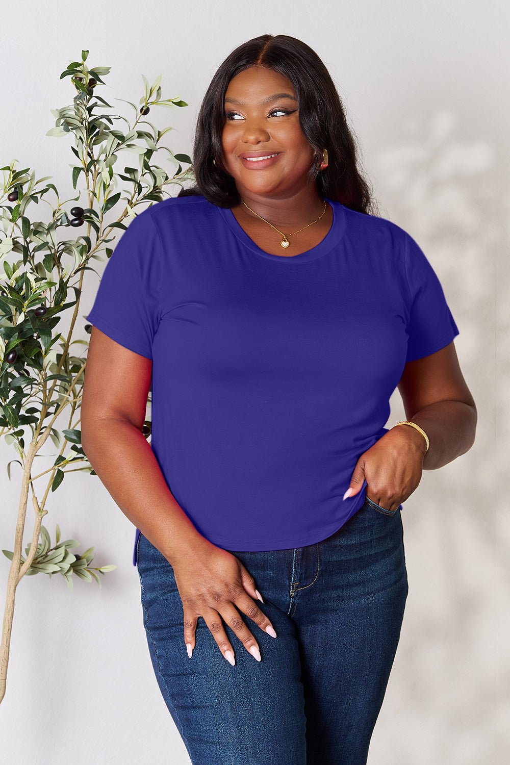 Basic Bae Full Size Round Neck Short Sleeve T-Shirt - The Coin Has A Say