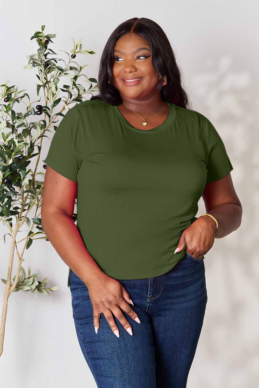 Basic Bae Full Size Round Neck Short Sleeve T-Shirt - The Coin Has A Say