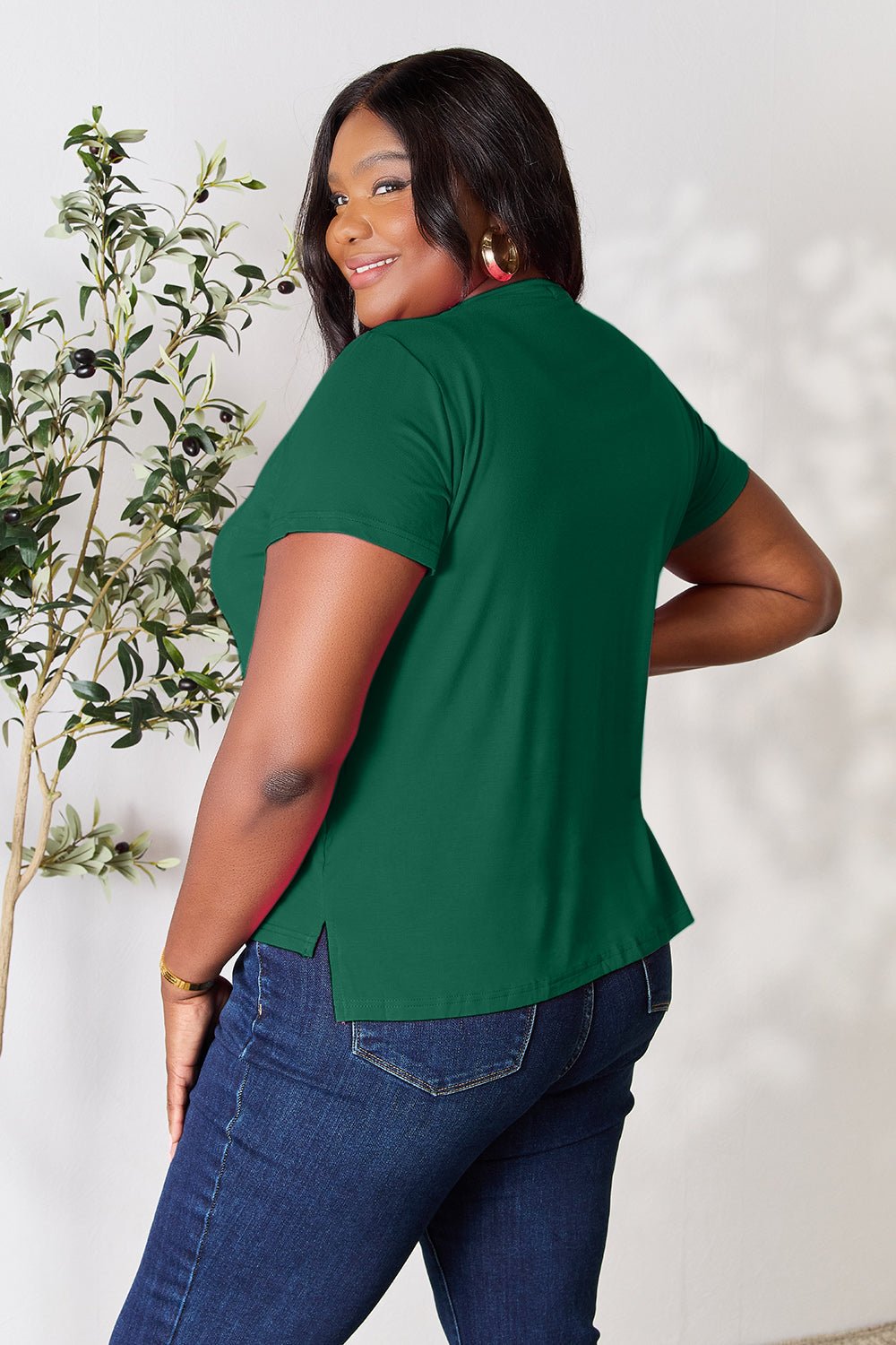 Basic Bae Full Size Round Neck Short Sleeve T-Shirt - The Coin Has A Say