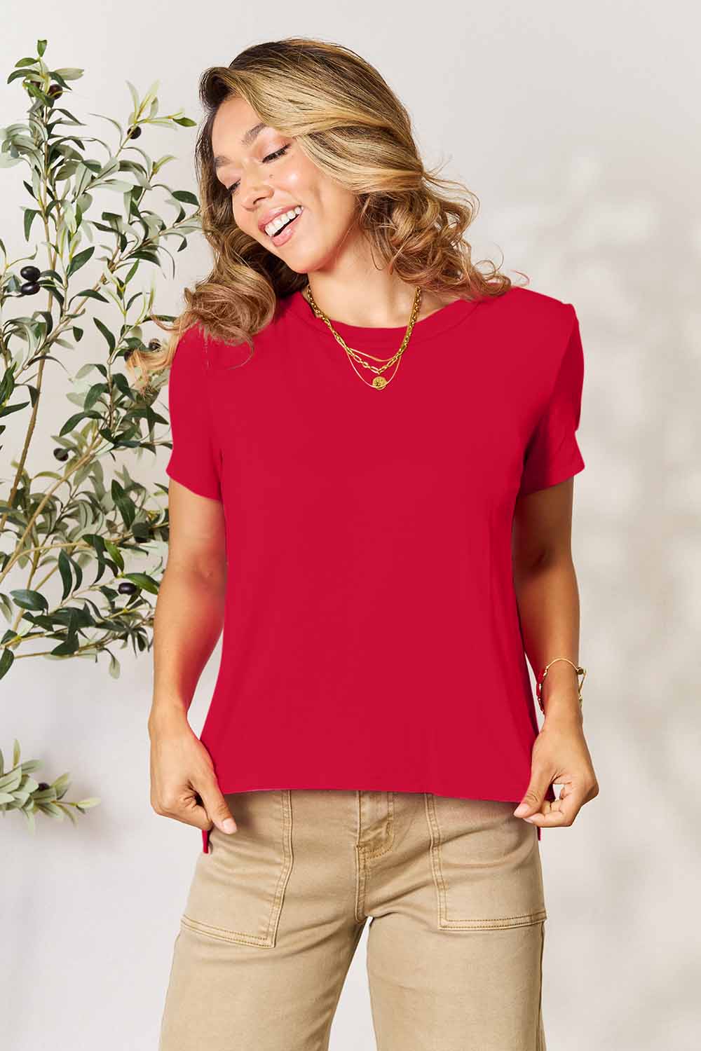 Basic Bae Full Size Round Neck Short Sleeve T-Shirt - The Coin Has A Say