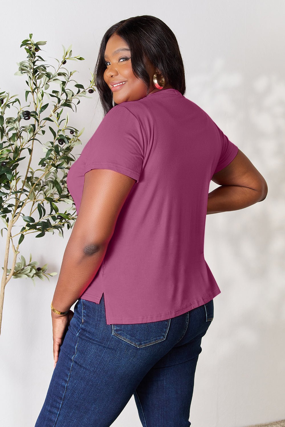 Basic Bae Full Size Round Neck Short Sleeve T-Shirt - The Coin Has A Say