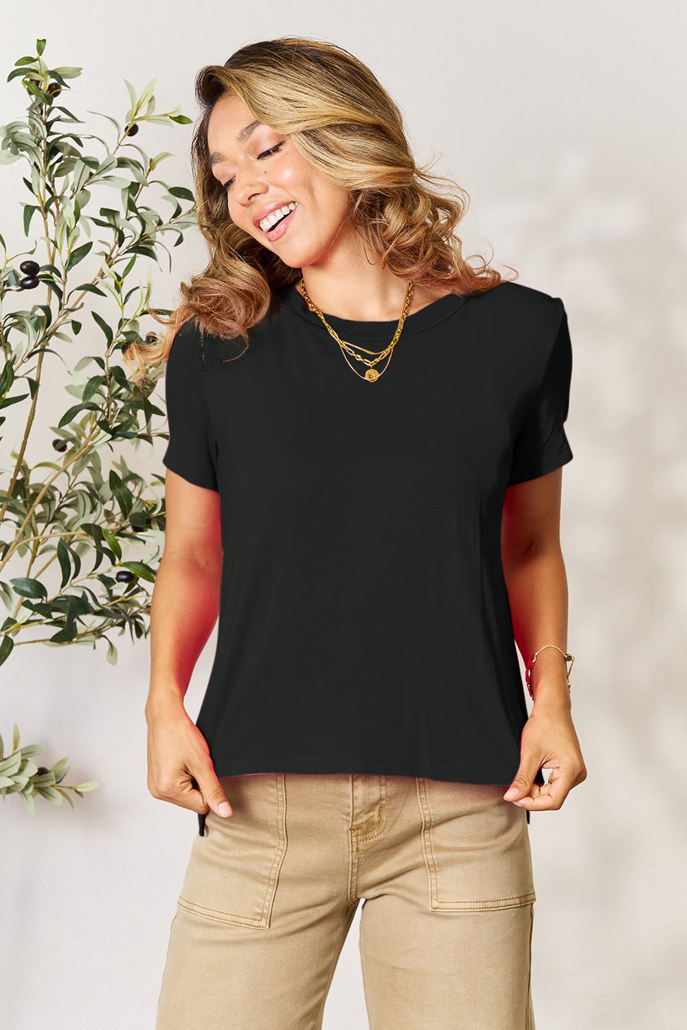 Basic Bae Full Size Round Neck Short Sleeve T-Shirt - The Coin Has A Say