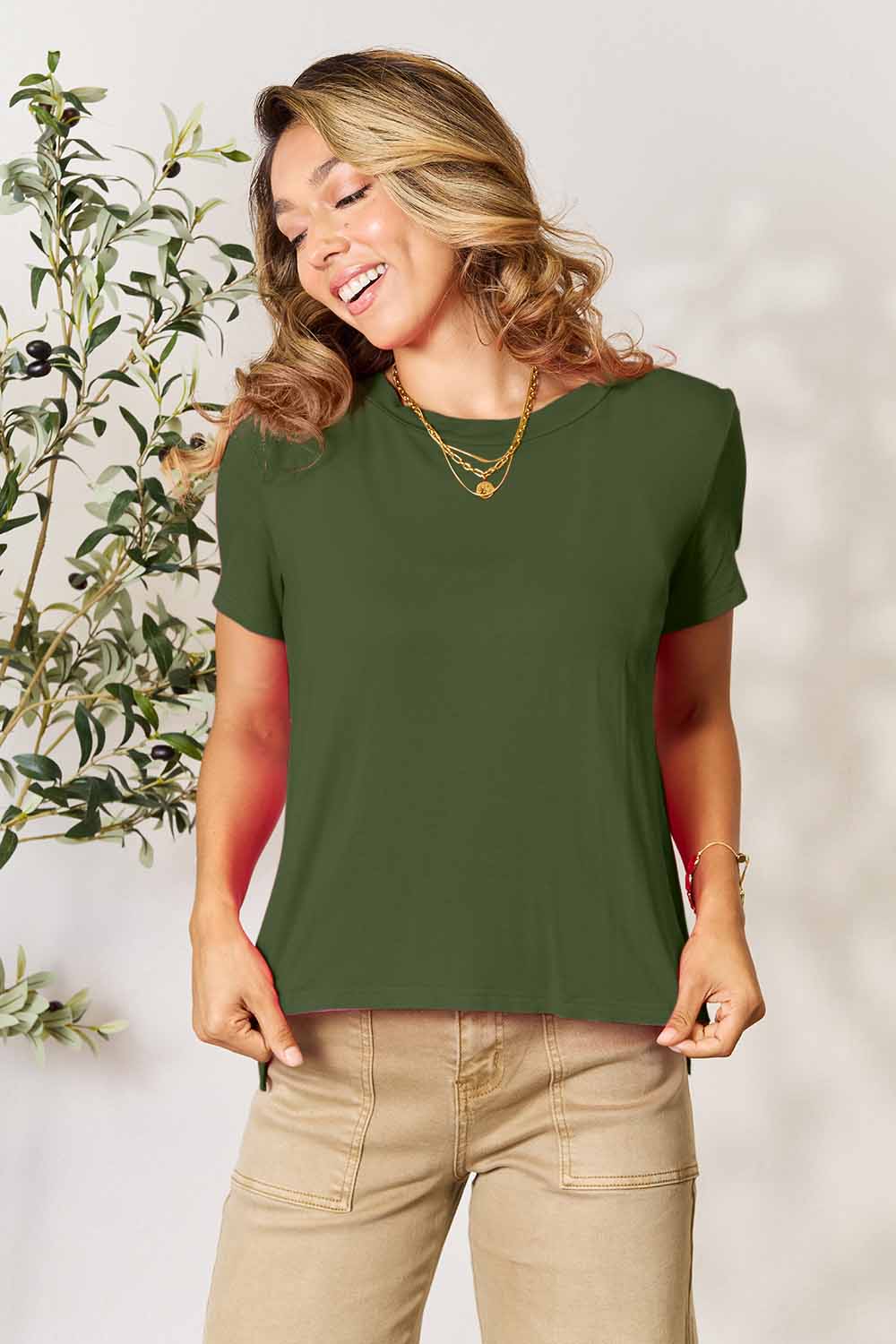 Basic Bae Full Size Round Neck Short Sleeve T-Shirt - The Coin Has A Say