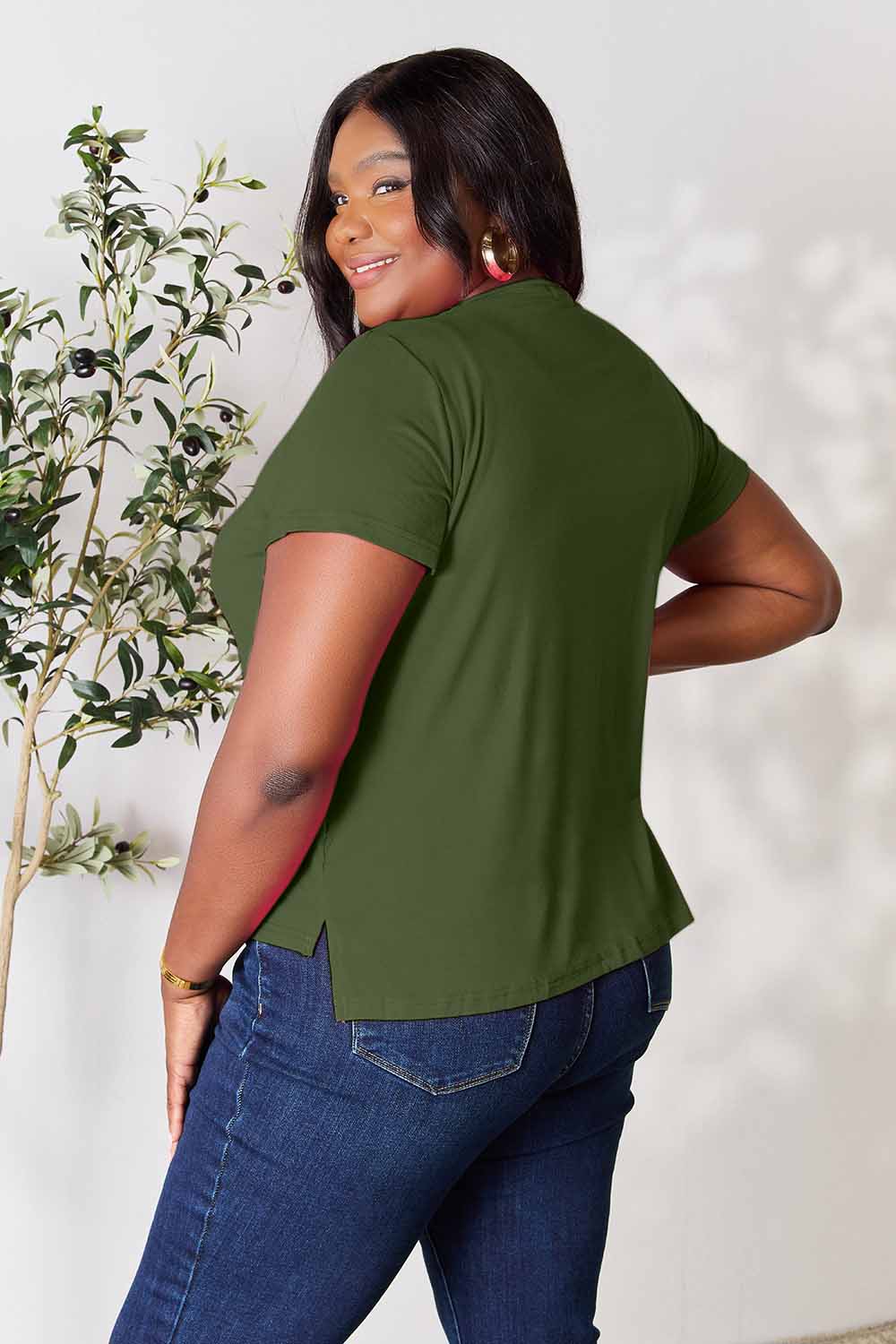 Basic Bae Full Size Round Neck Short Sleeve T-Shirt - The Coin Has A Say
