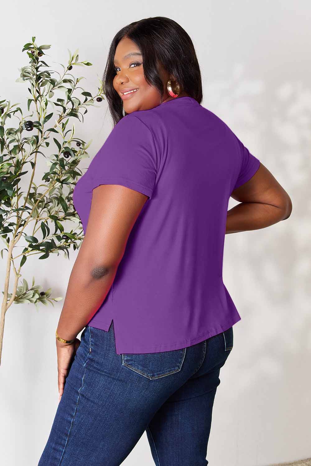 Basic Bae Full Size Round Neck Short Sleeve T-Shirt - The Coin Has A Say