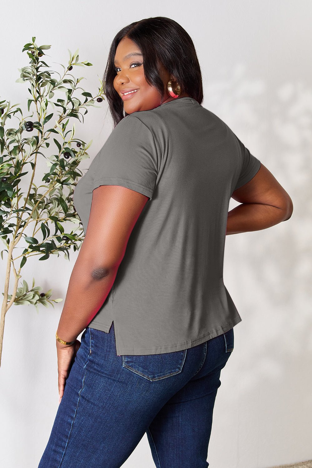 Basic Bae Full Size Round Neck Short Sleeve T-Shirt - The Coin Has A Say