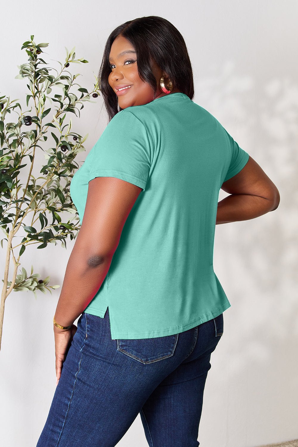Basic Bae Full Size Round Neck Short Sleeve T-Shirt - The Coin Has A Say