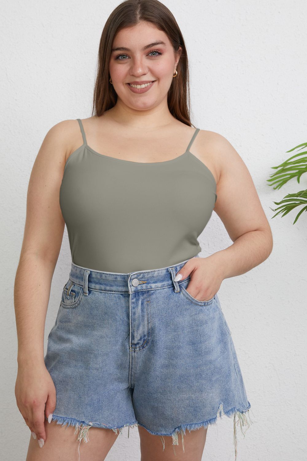 Basic Bae Full Size Round Neck Slim Cami - The Coin Has A Say