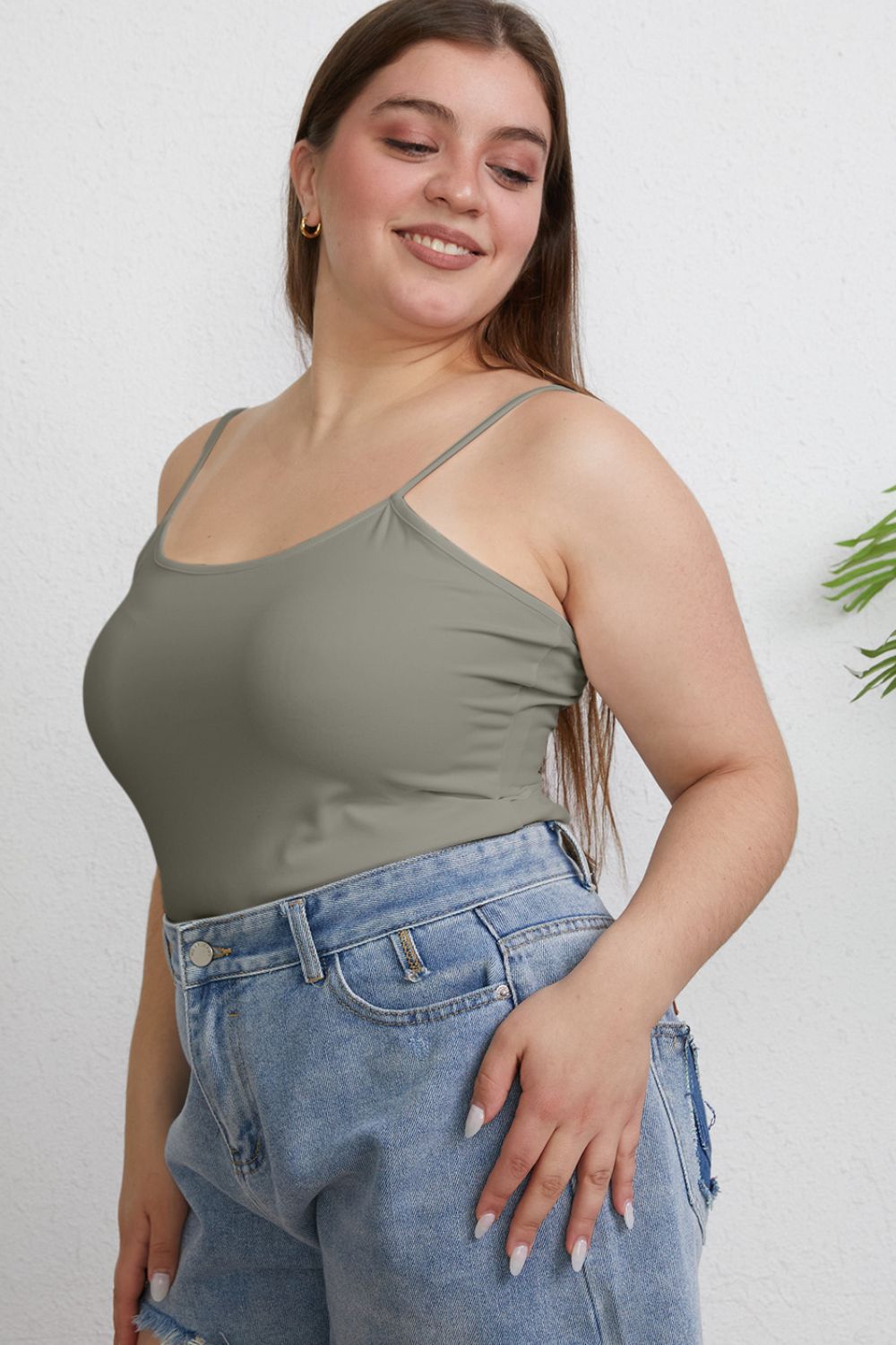 Basic Bae Full Size Round Neck Slim Cami - The Coin Has A Say