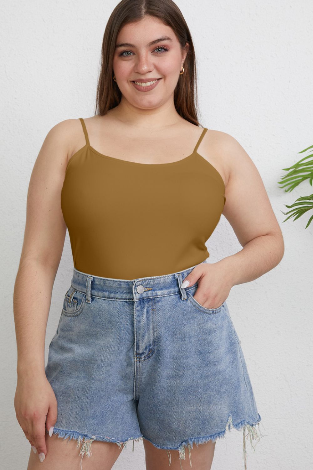 Basic Bae Full Size Round Neck Slim Cami - The Coin Has A Say