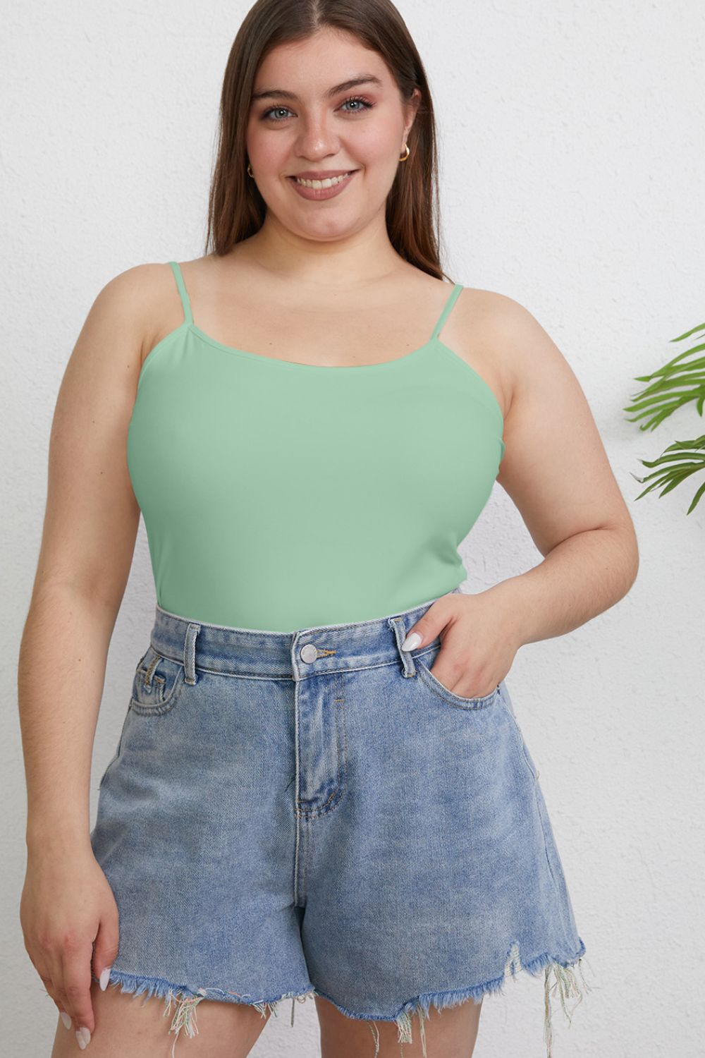 Basic Bae Full Size Round Neck Slim Cami - The Coin Has A Say