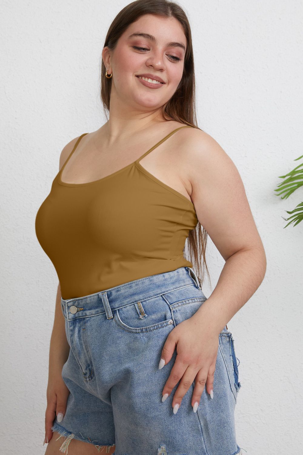 Basic Bae Full Size Round Neck Slim Cami - The Coin Has A Say