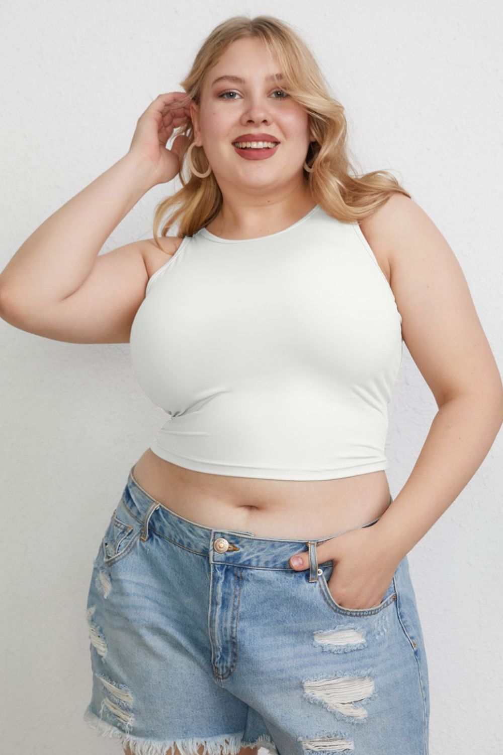 Basic Bae Full Size Round Neck Slim Tank - The Coin Has A Say