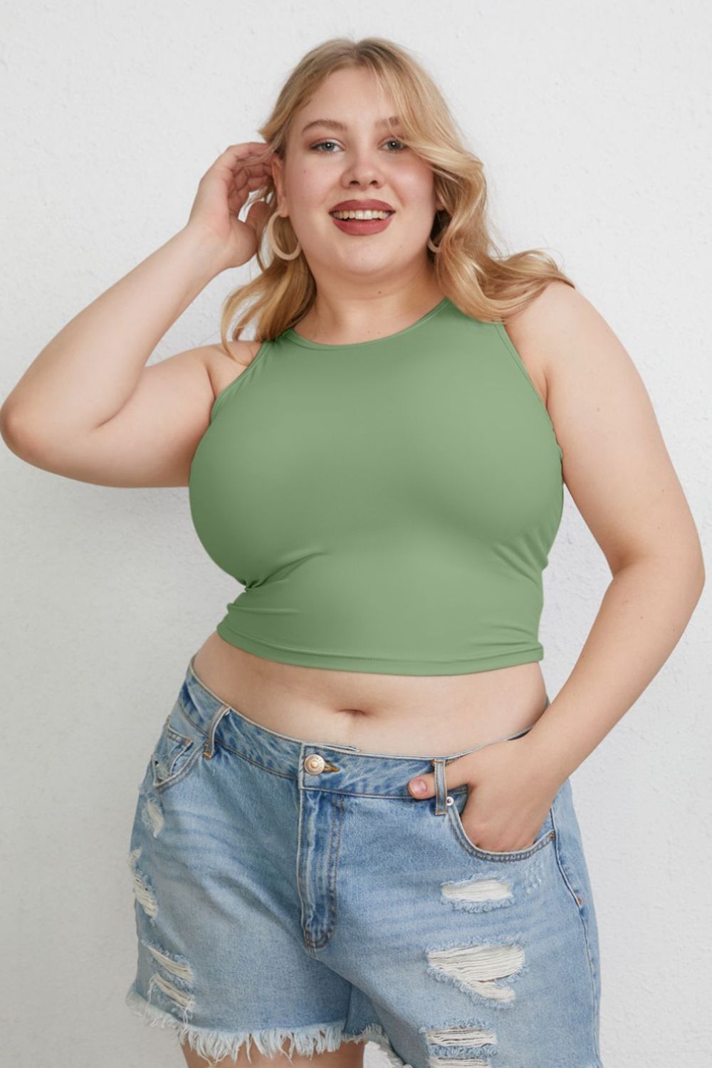 Basic Bae Full Size Round Neck Slim Tank - The Coin Has A Say
