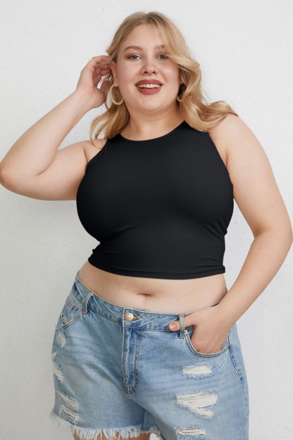 Basic Bae Full Size Round Neck Slim Tank - The Coin Has A Say