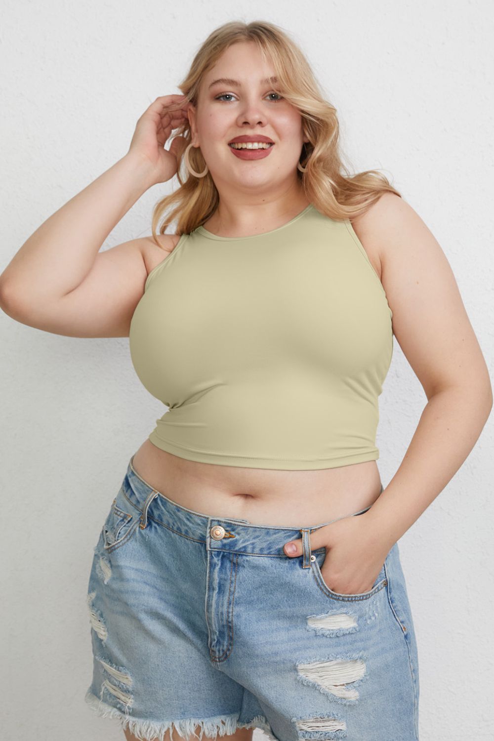 Basic Bae Full Size Round Neck Slim Tank - The Coin Has A Say