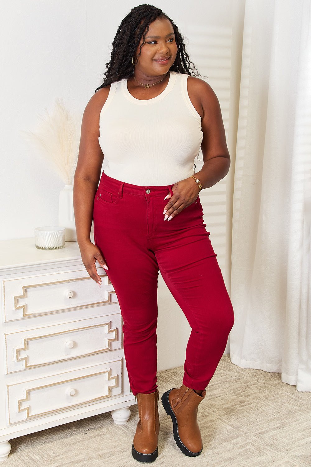 Basic Bae Full Size Round Neck Tank - The Coin Has A Say