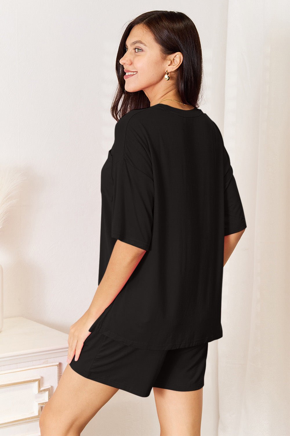 Basic Bae Full Size Soft Rayon Half Sleeve Top and Shorts Set - The Coin Has A Say