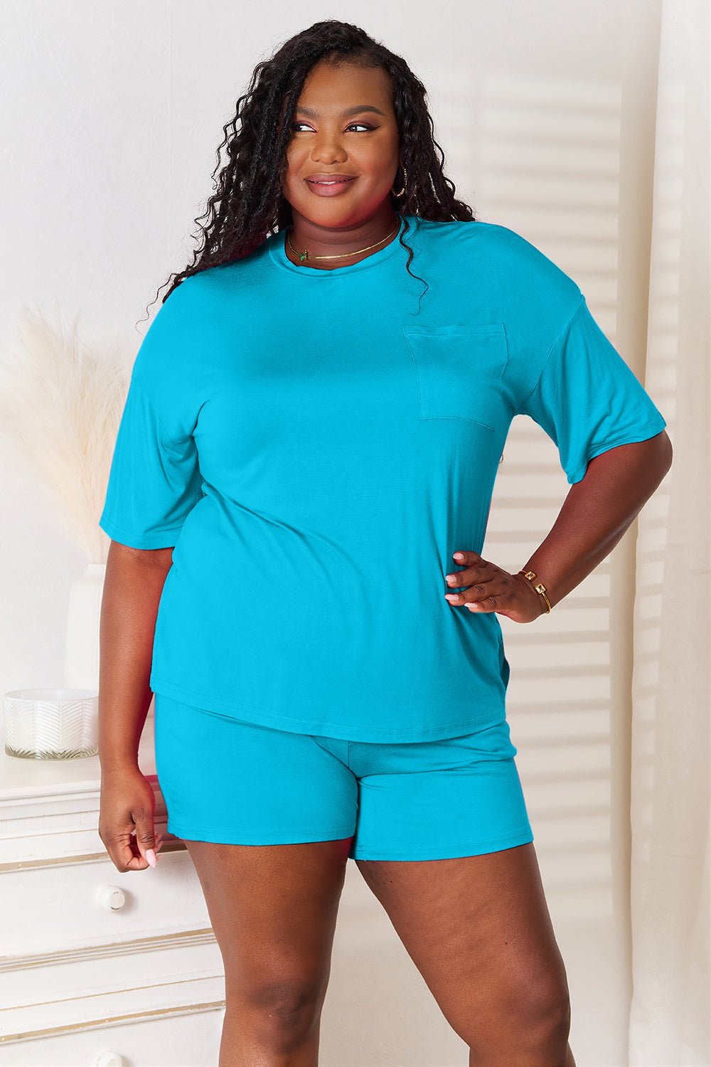 Basic Bae Full Size Soft Rayon Half Sleeve Top and Shorts Set - The Coin Has A Say