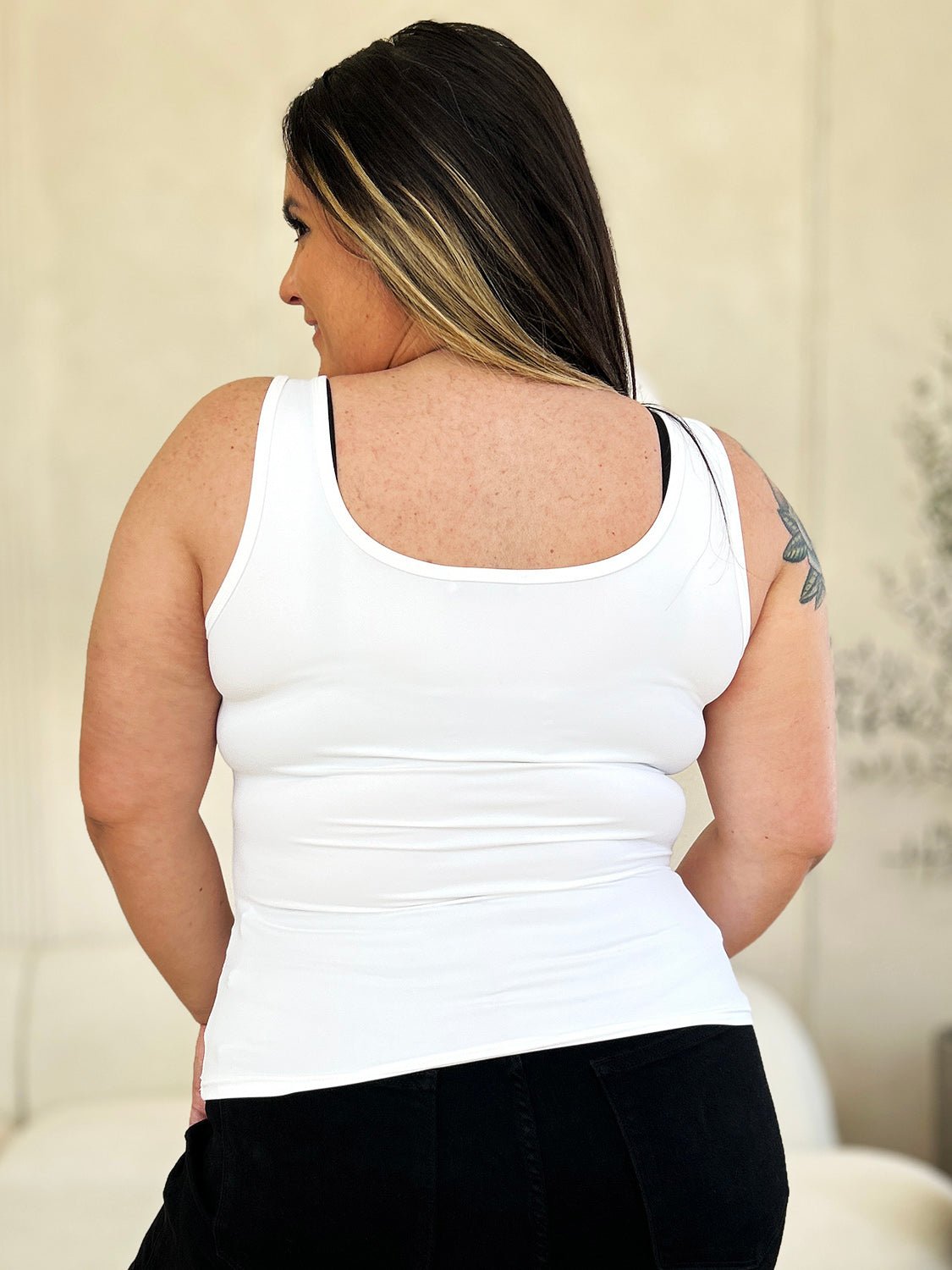 Basic Bae Full Size Square Neck Wide Strap Tank - The Coin Has A Say