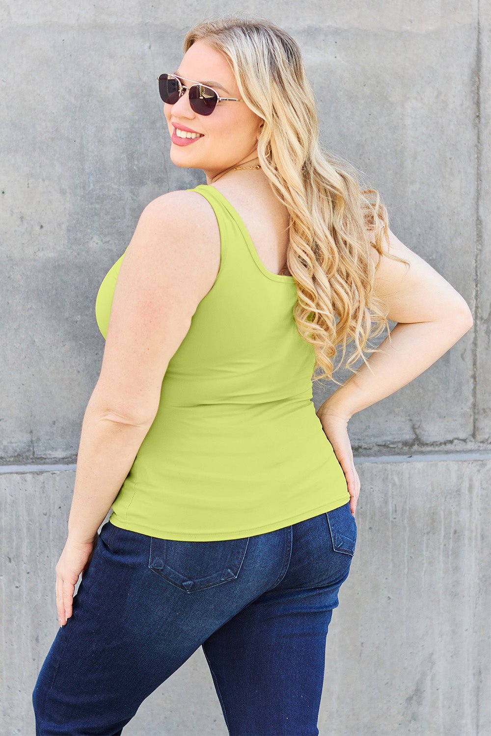 Basic Bae Full Size Square Neck Wide Strap Tank - The Coin Has A Say