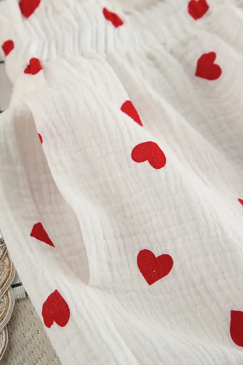 Basic Bae Heart Collared Neck Button Down Top and Shorts Set - The Coin Has A Say